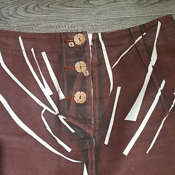 Lecoanet Hemant Abstract Floral A Line Skirt Md 10 - Picture 2 of 5